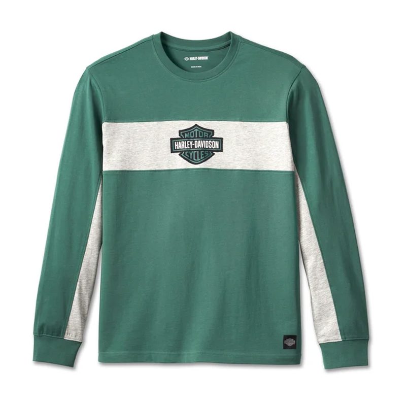 Men's Racing Bar & Shield Tee - Colorblocked- Bistro Green