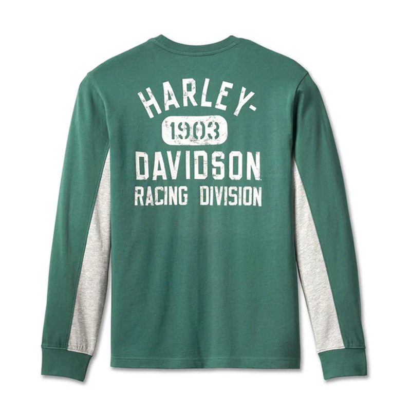 Men's Racing Bar & Shield Tee - Colorblocked- Bistro Green