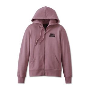 Women's Special Bar and Shield Zip Front Hoodie - Grape Shake Heather
