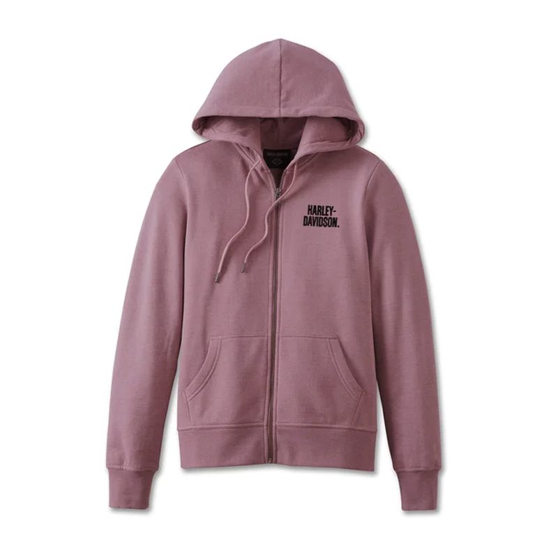 Women's Special Bar and Shield Zip Front Hoodie - Grape Shake Heather