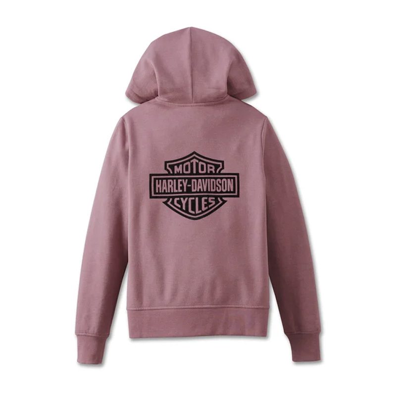 Women's Special Bar and Shield Zip Front Hoodie - Grape Shake Heather
