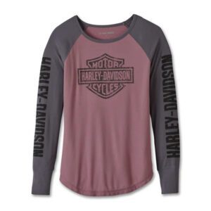 Women's Authentic Bar & Shield Rib-Knit Top - Colorblocked - Grape Shake