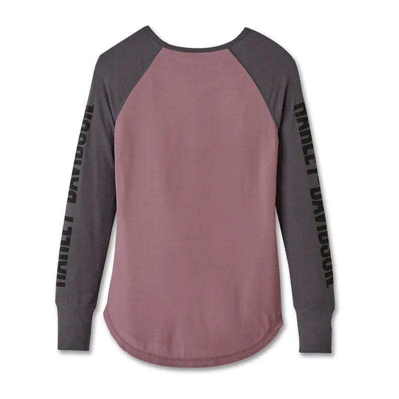 Women's Authentic Bar & Shield Rib-Knit Top - Colorblocked - Grape Shake
