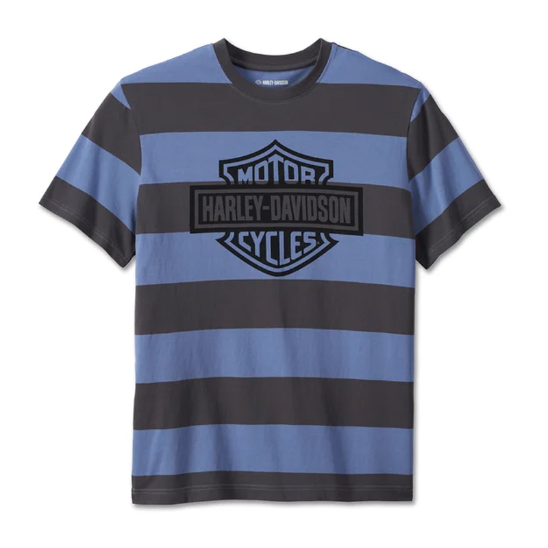 Men's Bar & Shield Striped Tee - Colony Blue Stripe