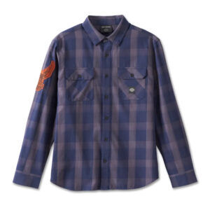 Men's Motorbreath Long Sleeve Shirt - Blue Plaid