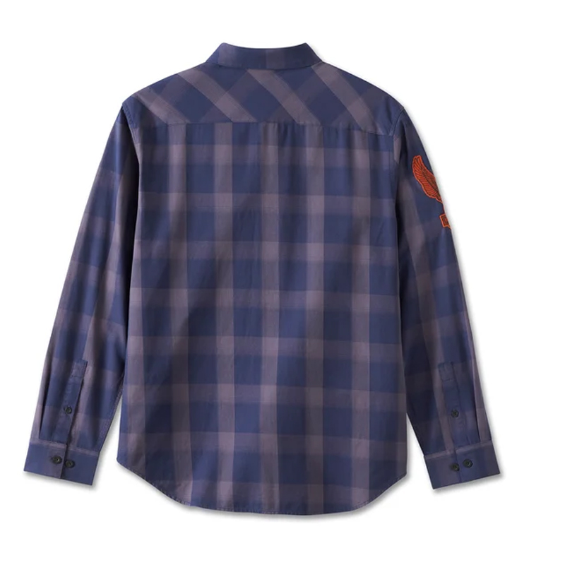 Men's Motorbreath Long Sleeve Shirt - Blue Plaid