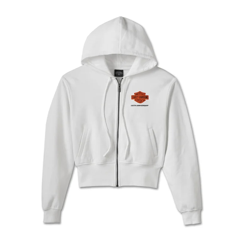 Women's 120th Anniversary Zip Front Hoodie Bright White