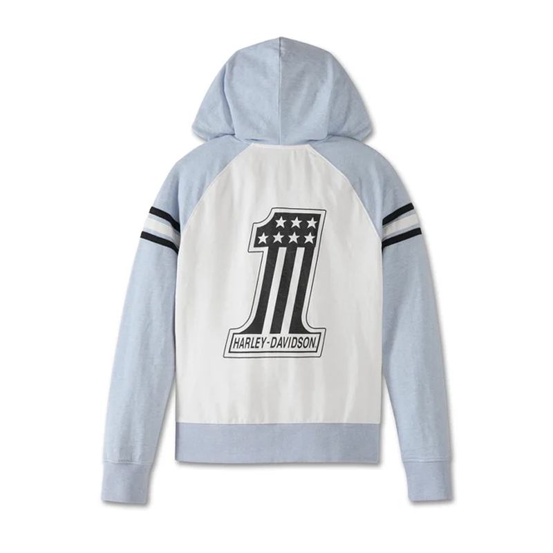 Women's Special Liberty Zip Front Hoodie - Colorblocked - Skyway