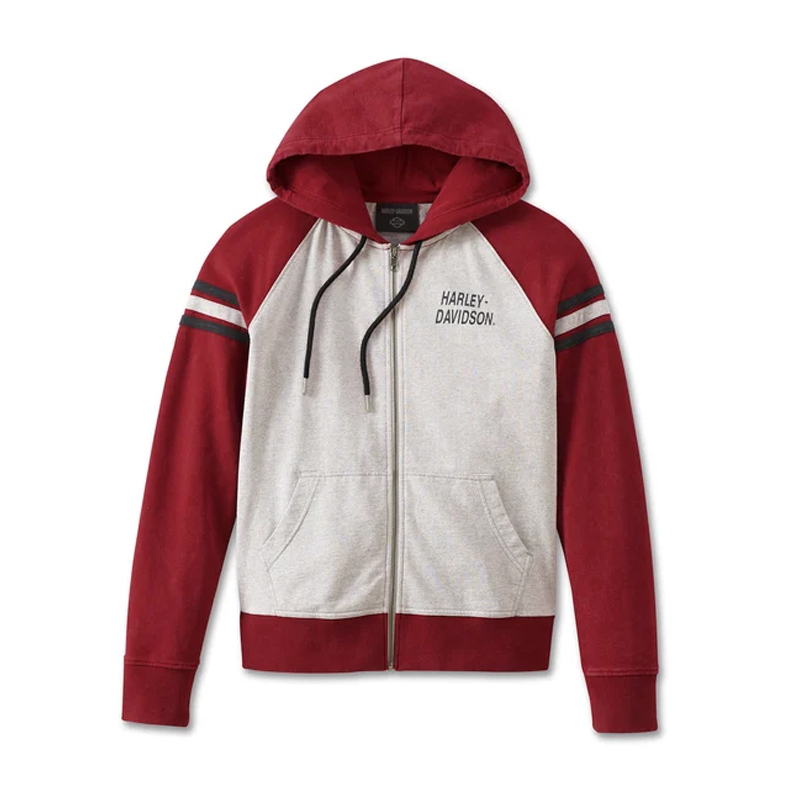Women's Special Liberty Zip Front Hoodie - Colorblocked - Winery