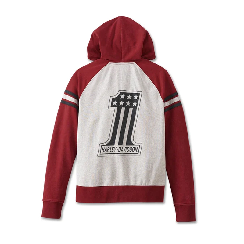 Women's Special Liberty Zip Front Hoodie - Colorblocked - Winery