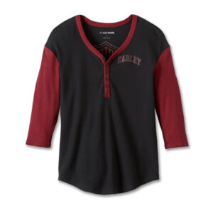Women's Pride Contrast Henley - Colorblocked - Black Beauty