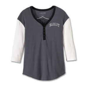 Women's Pride Contrast Henley - Colorblocked - Blackened Pearl