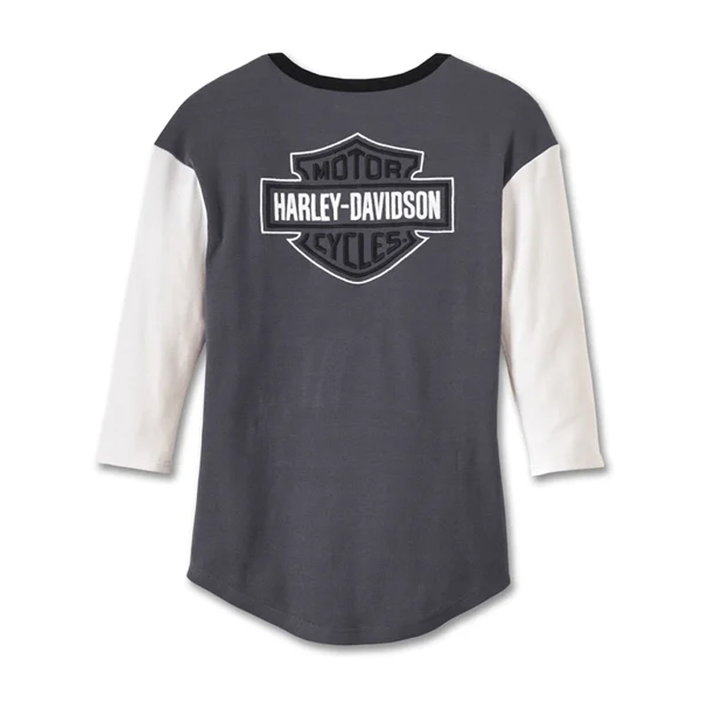 Women's Pride Contrast Henley - Colorblocked - Blackened Pearl