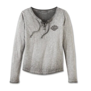 Women's Throttle Lace-Up Knit Top - Black Beauty