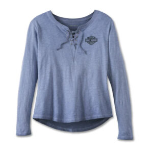 Women's Throttle Lace-Up Knit Top - Colony Blue
