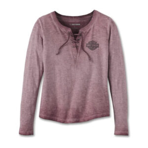Women's Throttle Lace-Up Knit Top - Grape Shake