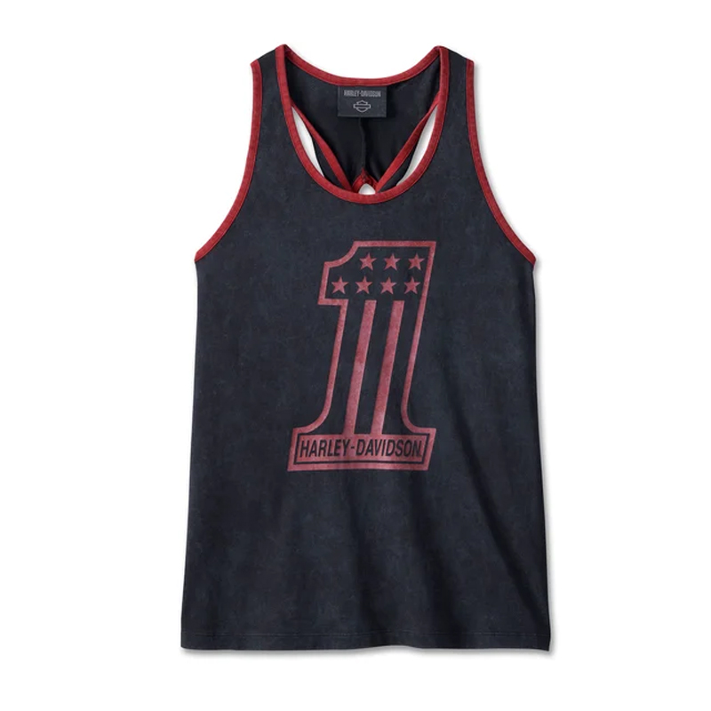 Women's National Anthem Twist Back Tank - Black Beauty