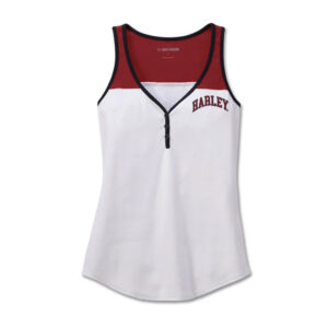 Women's Star Spangled Banner Henley Tank - Colorblocked - Bright White