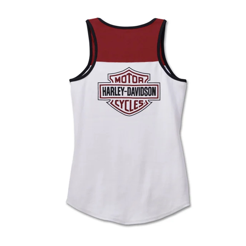 Women's Star Spangled Banner Henley Tank - Colorblocked - Bright White