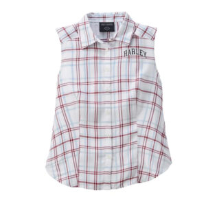 Women's Faith Sleeveless Plaid Shirt - YD Plaid - Bright White