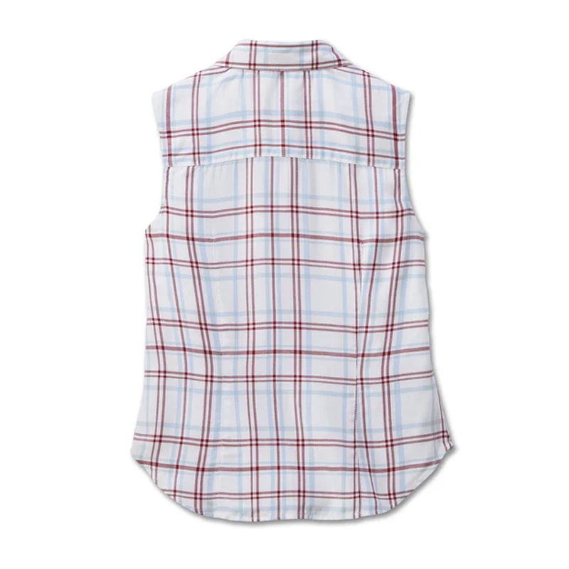 Women's Faith Sleeveless Plaid Shirt - YD Plaid - Bright White