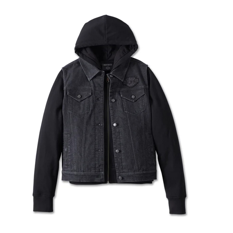 Women's Kickstart 3-in-1 Black Denim Jacket - Black Beauty