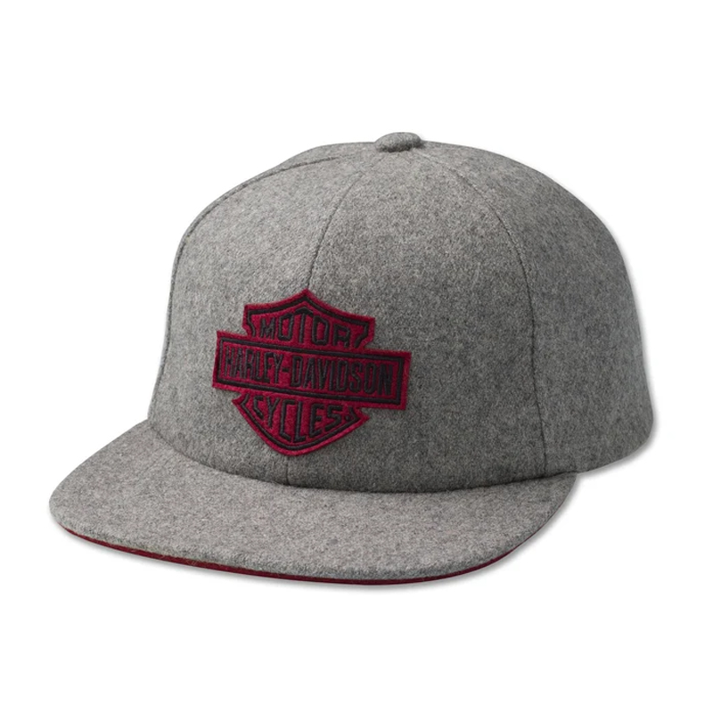 Men's Red Bar & Shield Low Profile Adjustable Hat, Heather Grey