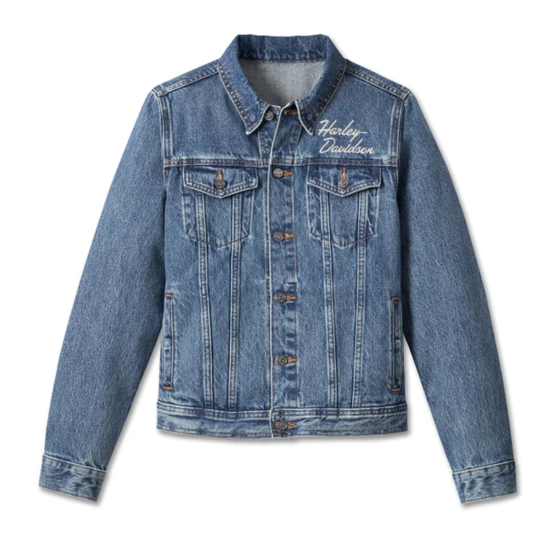 Women's Essential Bar & Shield Denim Jacket - Medium Indigo