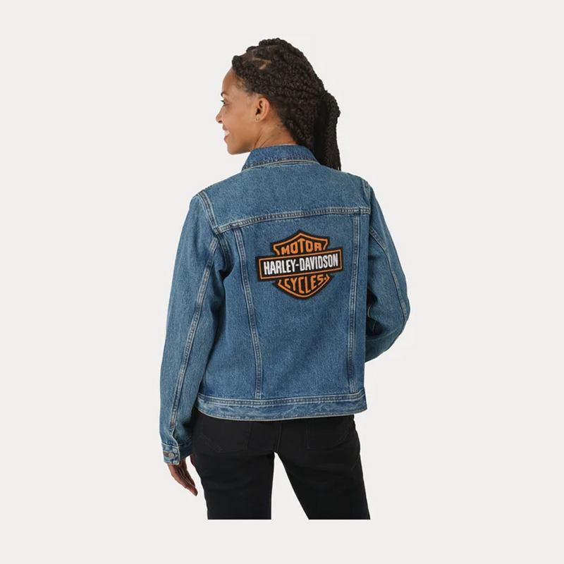 Women's Essential Bar & Shield Denim Jacket - Medium Indigo