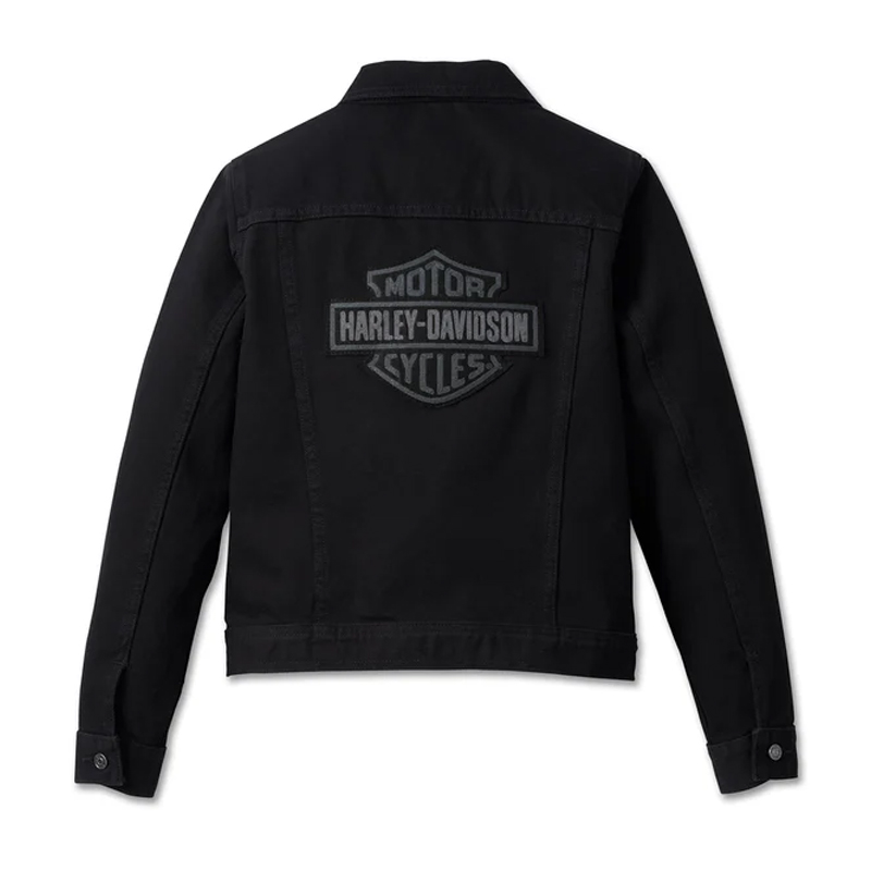Women's Essential Bar & Shield Denim Jacket - Black Denim