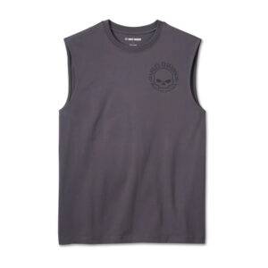 Men's Willie G Skull Muscle Tee - Blackened Pearl