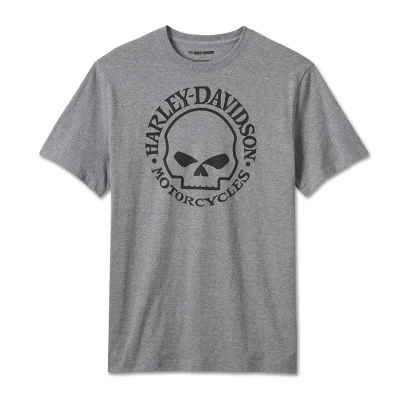 Men's Willie G Skull Tee - Medium Heather Grey