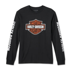 Men's Bar & Shield Long Sleeve Tee - Black