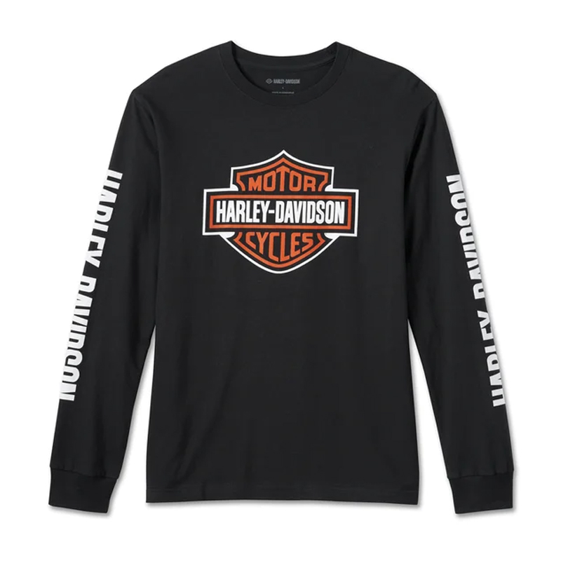 Men's Bar & Shield Long Sleeve Tee - Black