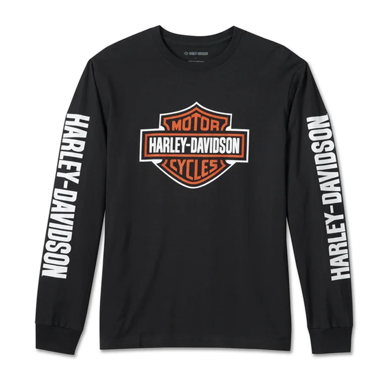 Men's Bar & Shield Long Sleeve Tee - Black