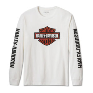 Men's Bar & Shield Long Sleeve Tee - White