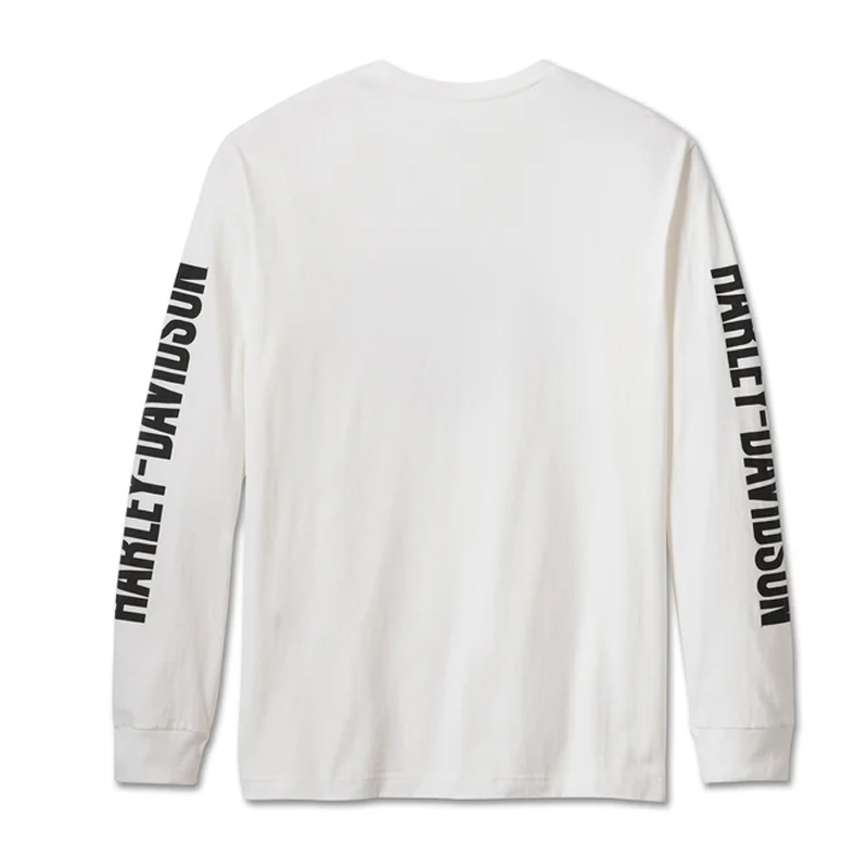 Men's Bar & Shield Long Sleeve Tee - White