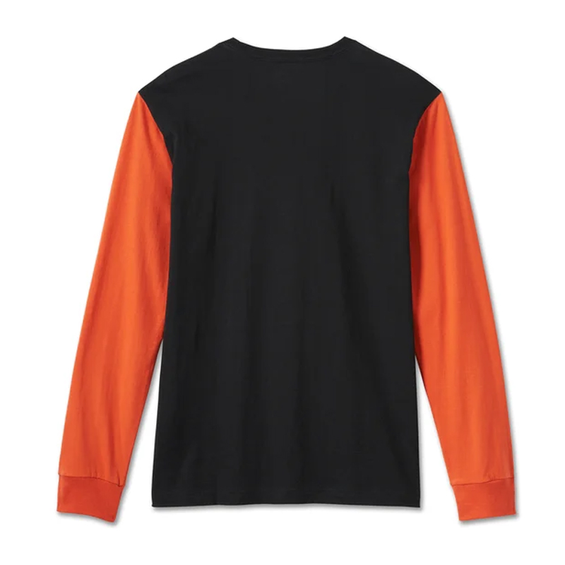 Mens Bar & Shield Long Sleeve Colorblocked Raglan Tee