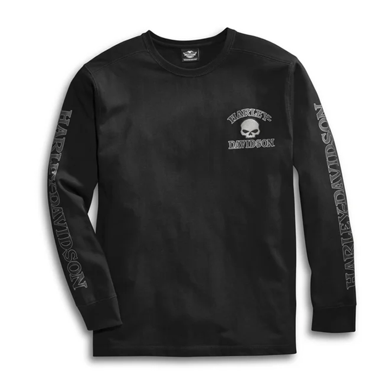 Men's Willie G Skull Long Sleeve Tee - Black
