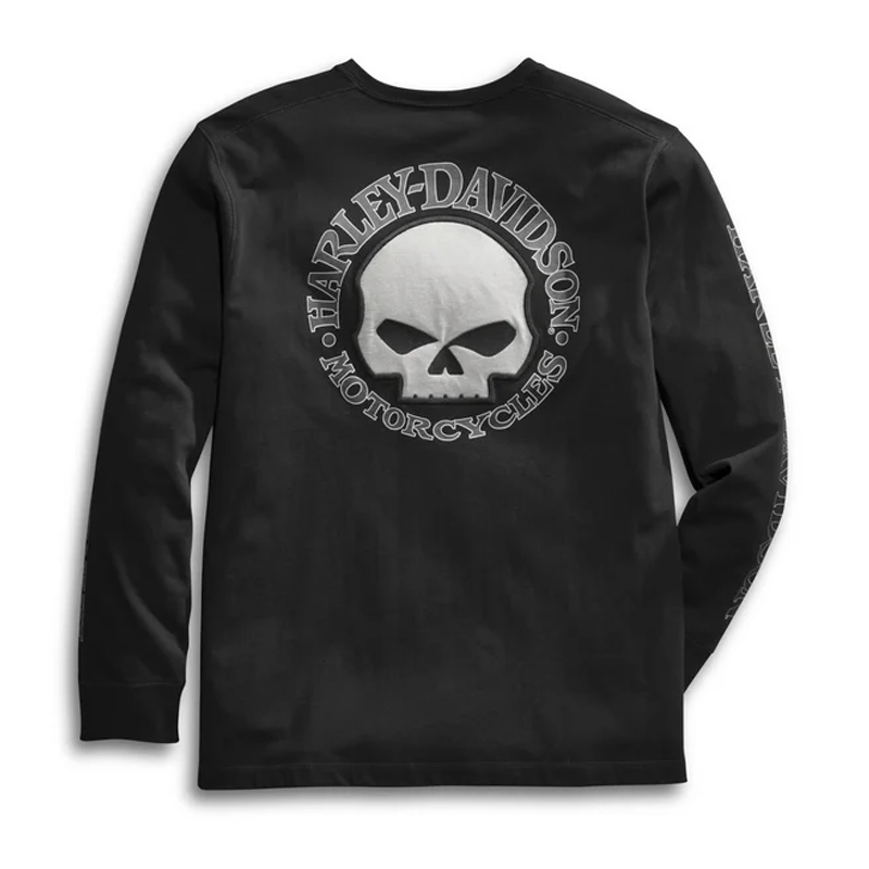 Men's Willie G Skull Long Sleeve Tee - Black