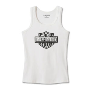 Women's Bar & Shield Tank - Bright White