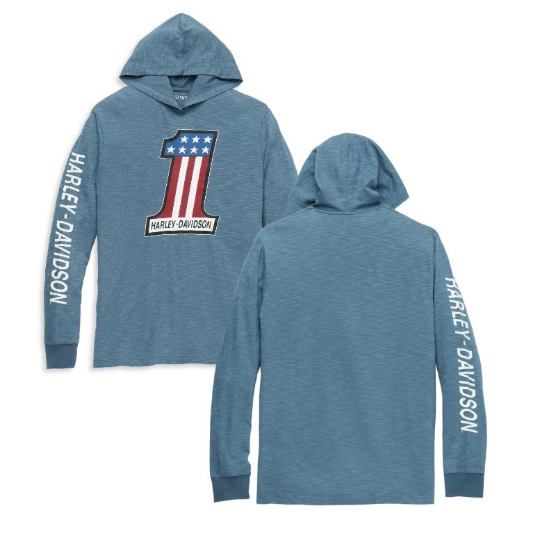 Men’s #1 Race Slub Jersey Hooded Graphic Tee