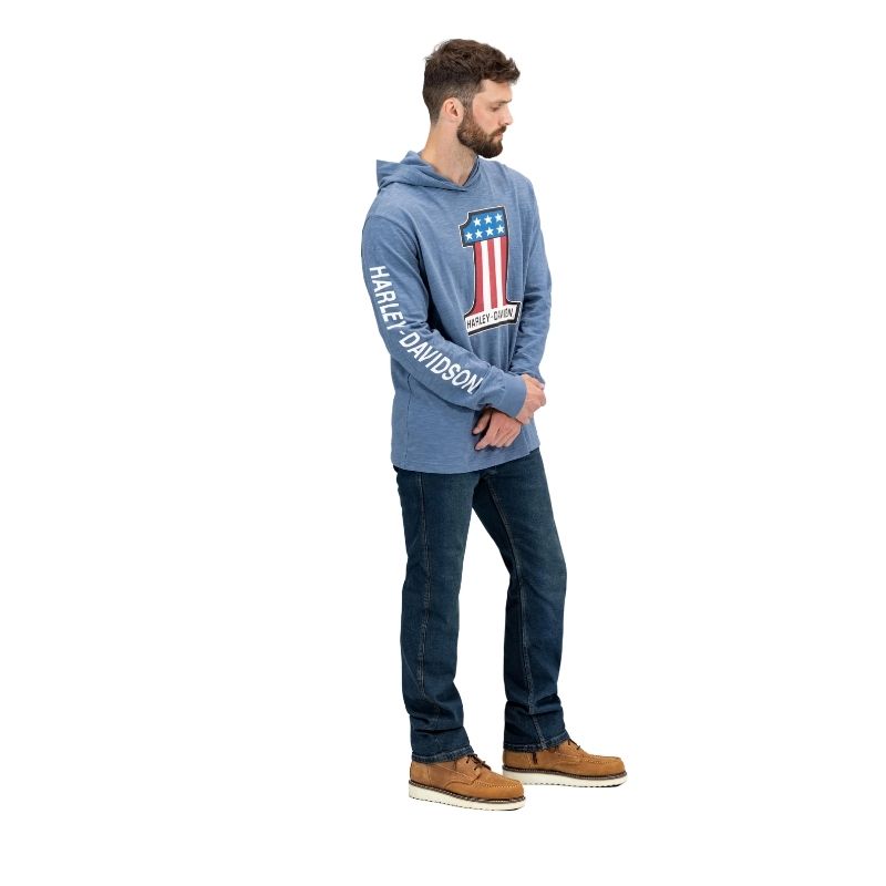 Men’s #1 Race Slub Jersey Hooded Graphic Tee
