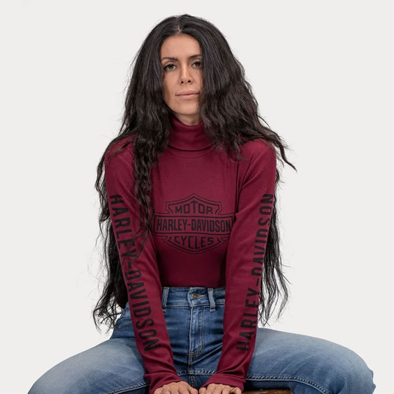 Women's Bar & Shield Logo Rib Turtleneck