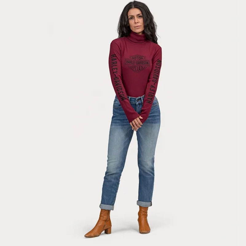 Women's Bar & Shield Logo Rib Turtleneck