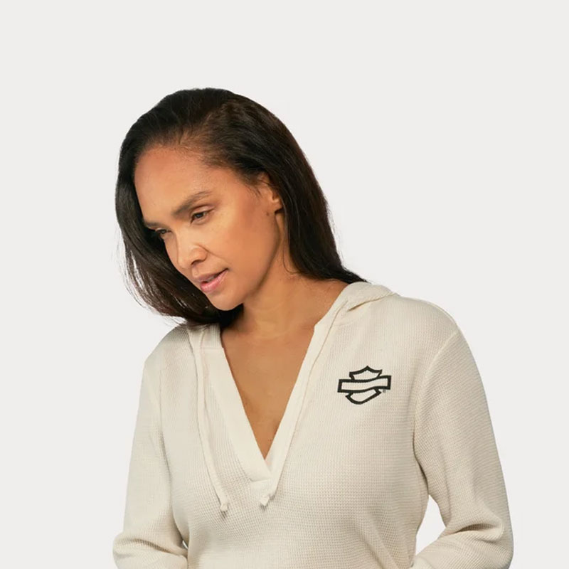 Women's Bohemian Hooded Thermal Knit Top