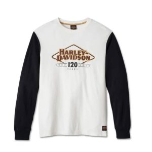 Men’s 120th Anniversary Colorblock Tee – Colorblocked – Cloud Dancer