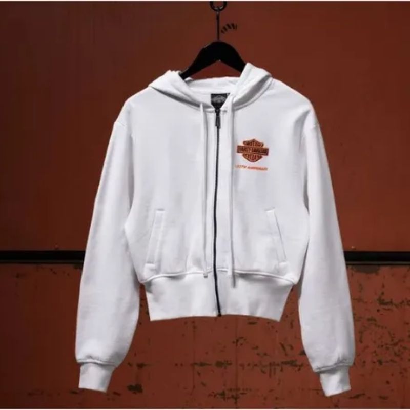 Women's 120th Anniversary Zip Front Hoodie Bright White