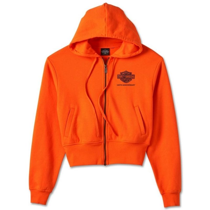 Women's 120th Anniversary Zip Front Hoodie Orange