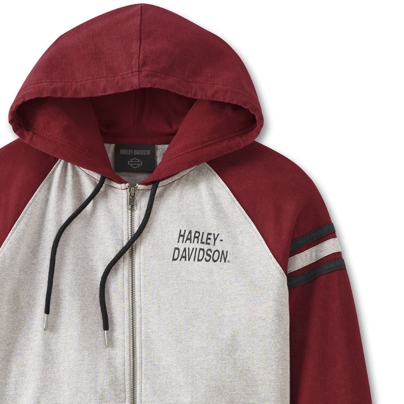 Women's Special Liberty Zip Front Hoodie - Colorblocked - Winery